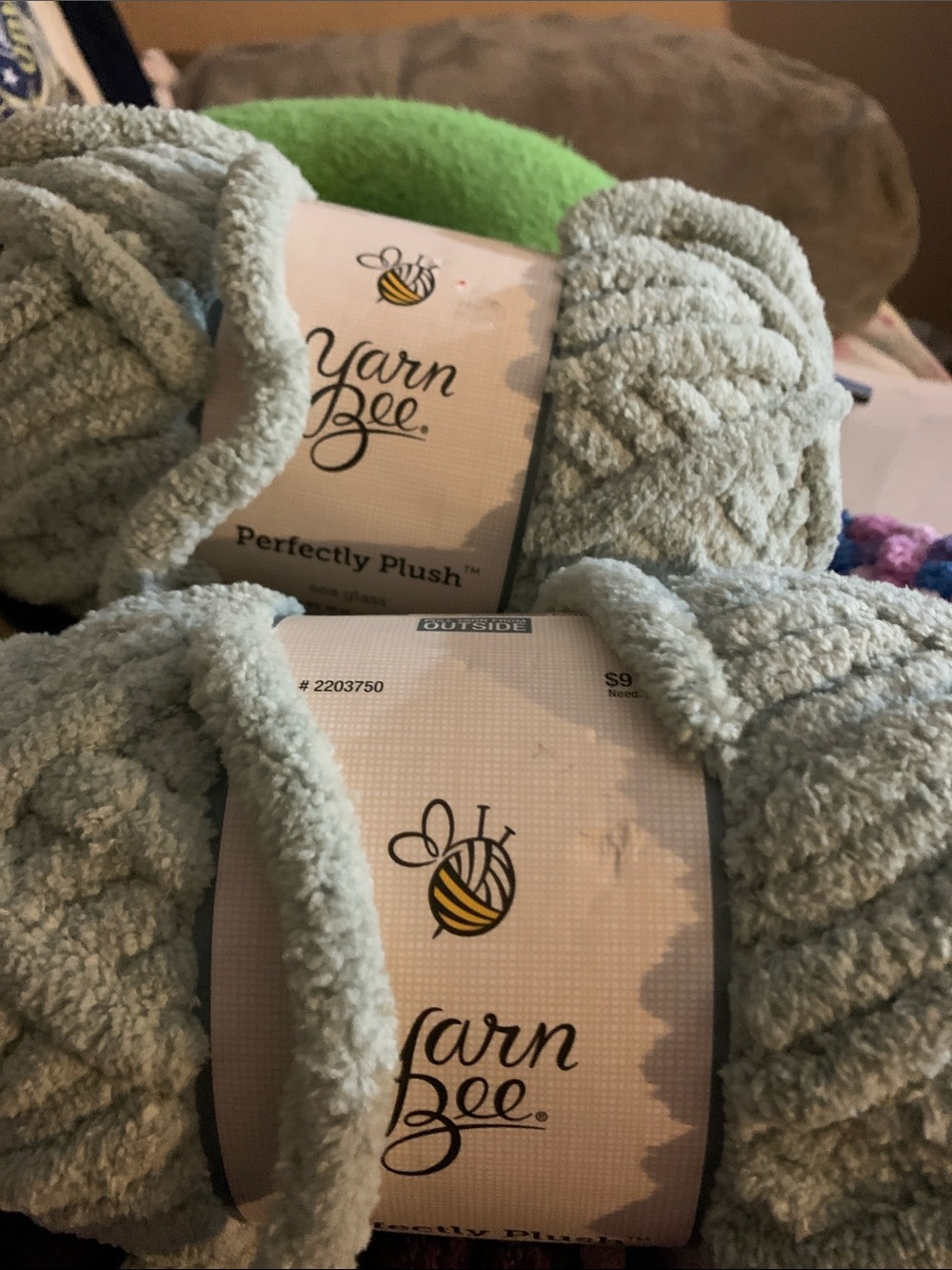 2- Skeins Bundles Yarn Bee Perfectly Plush Velvet Yarn - Sea Glass yarn